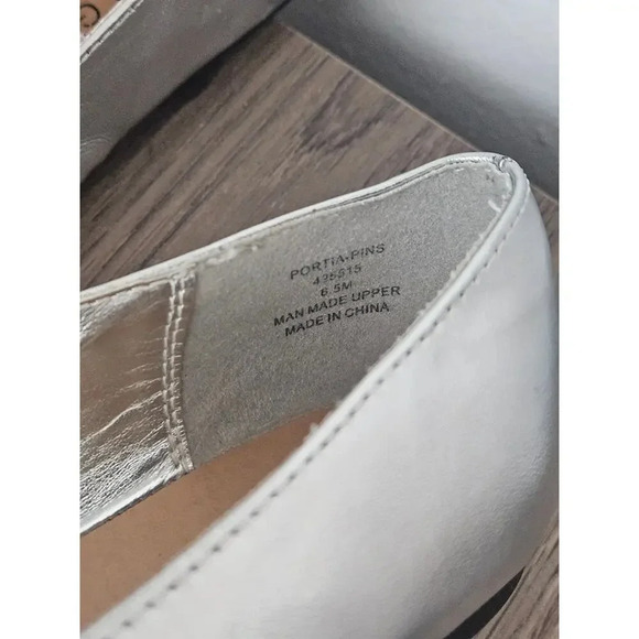 Rampage portia pins silver pointed toe loafer flats size 6.5 - Picture 11 of 16